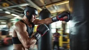 Triathlète s’entraînant à la boxe pour améliorer ses performances