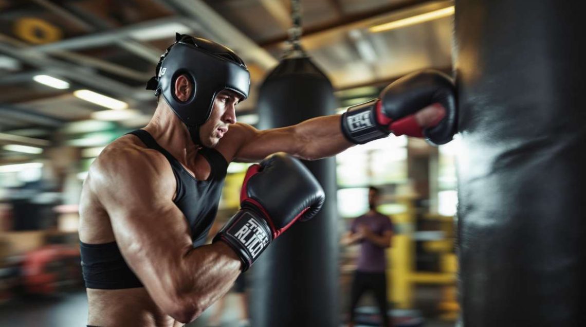Triathlète s’entraînant à la boxe pour améliorer ses performances